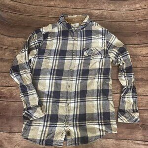 Men’s Legendary Whitetails Flannel Shirt XLT Tall Corduroy Lined Blue Khaki